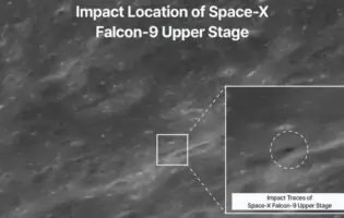 Кратер від падіння ступені Falcon 9 на Місяць вперше потрапив у кадр південнокорейського зонда
